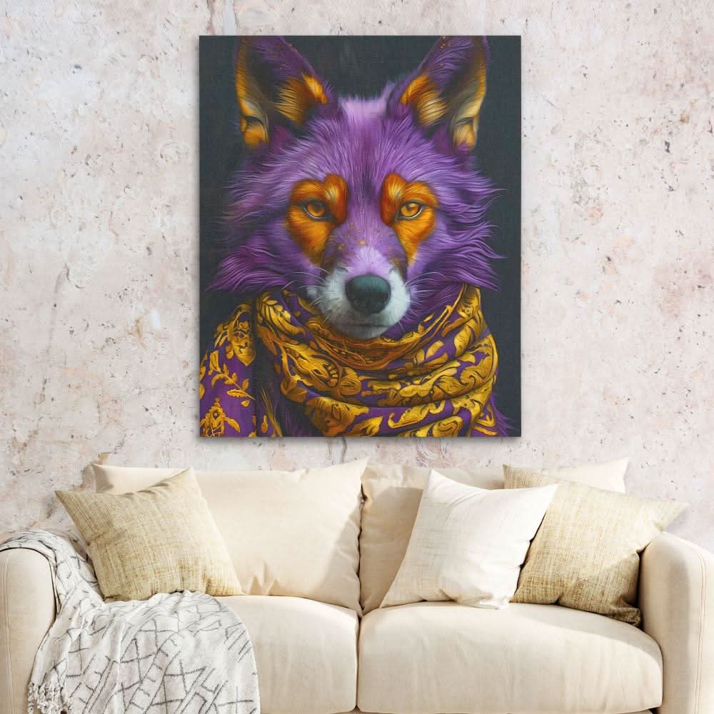 Hype Beast Fox - Bohemian Wall Art in Black Frame