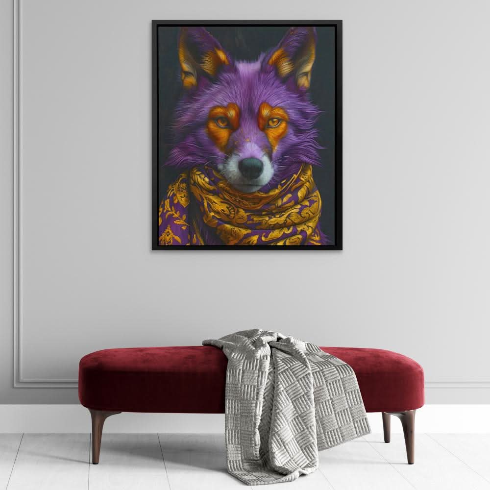 Hype Beast Fox - Fox Wall Art in Black Frame
