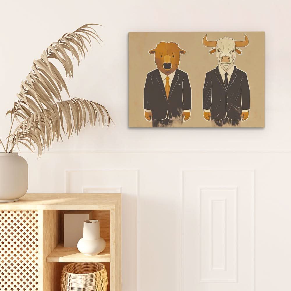 Iconic Traders - Contemporary Wall Art in Black Frame