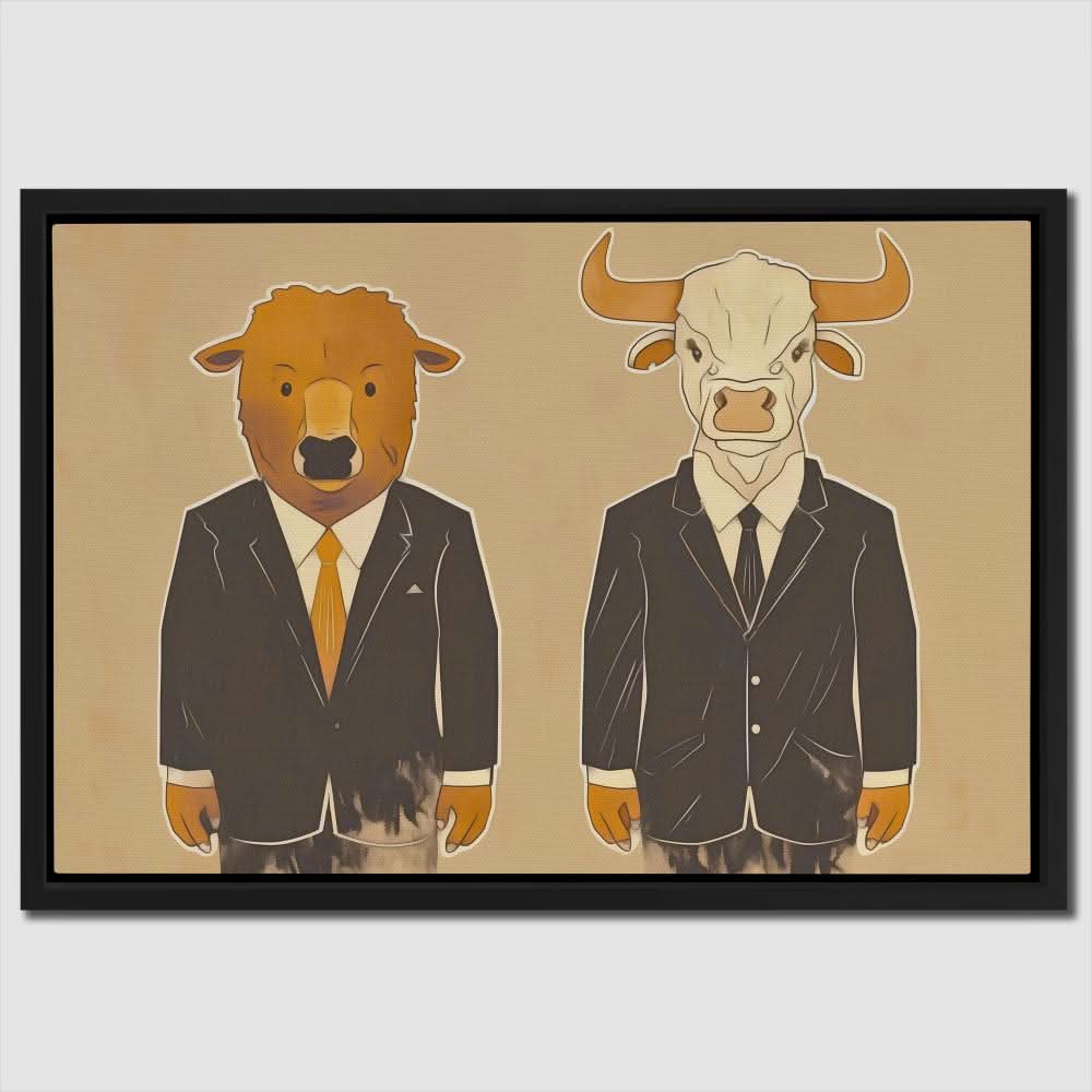 Iconic Traders - Modern Brown Canvas Wall Art