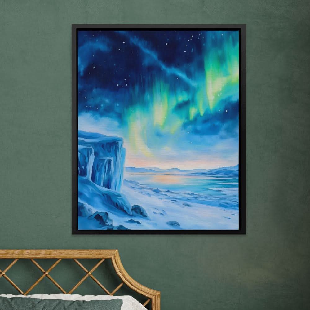 Icy Luminescence - Oversized Landscapes Canvas Wall Art