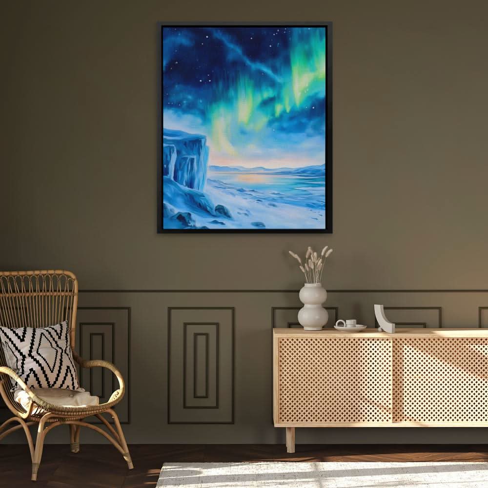 Icy Luminescence - Minimalist Blue Canvas Wall Art