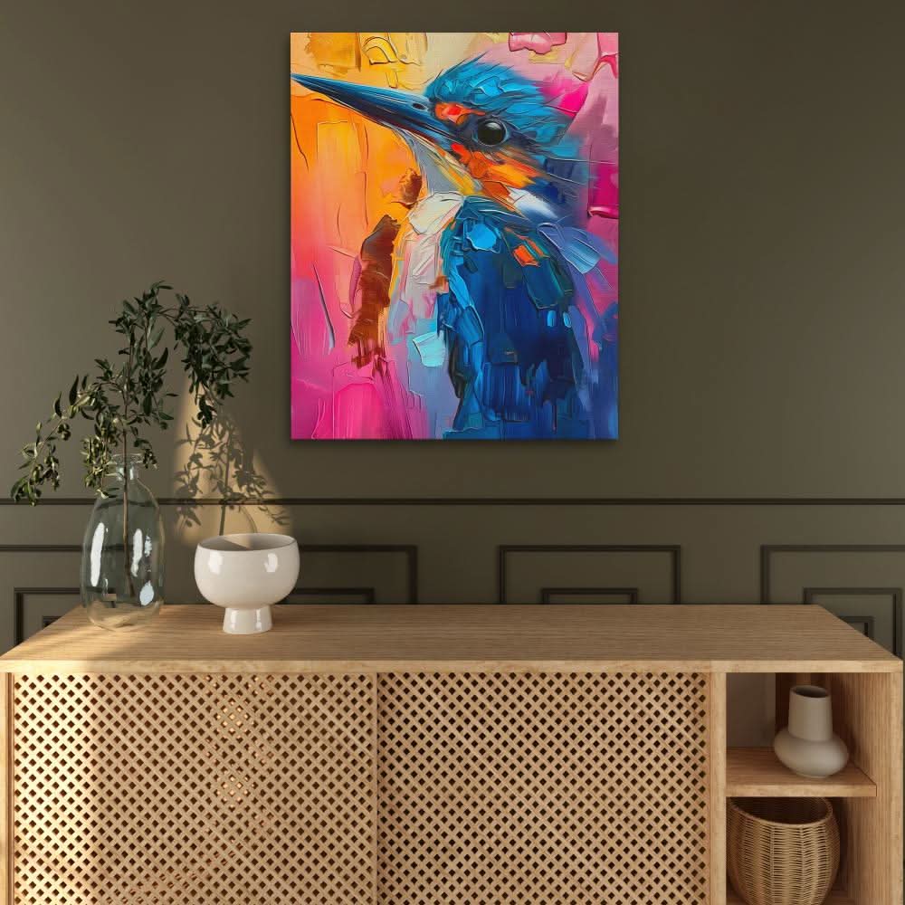 Illuminated Wonder - Abstract Blue Canvas Wall Art