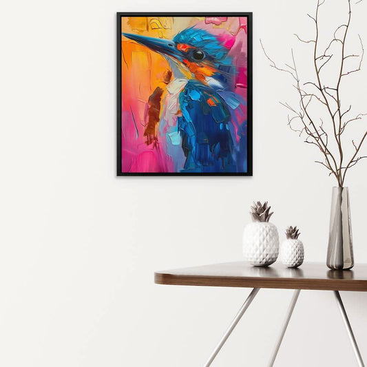 Illuminated Wonder - Abstract Wall Art in Black Frame
