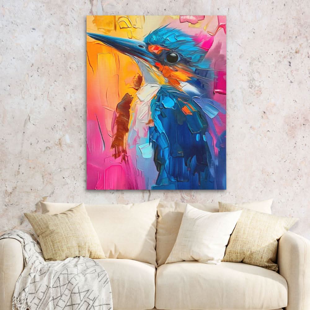 Illuminated Wonder - Navy Blue Art for Bedroom