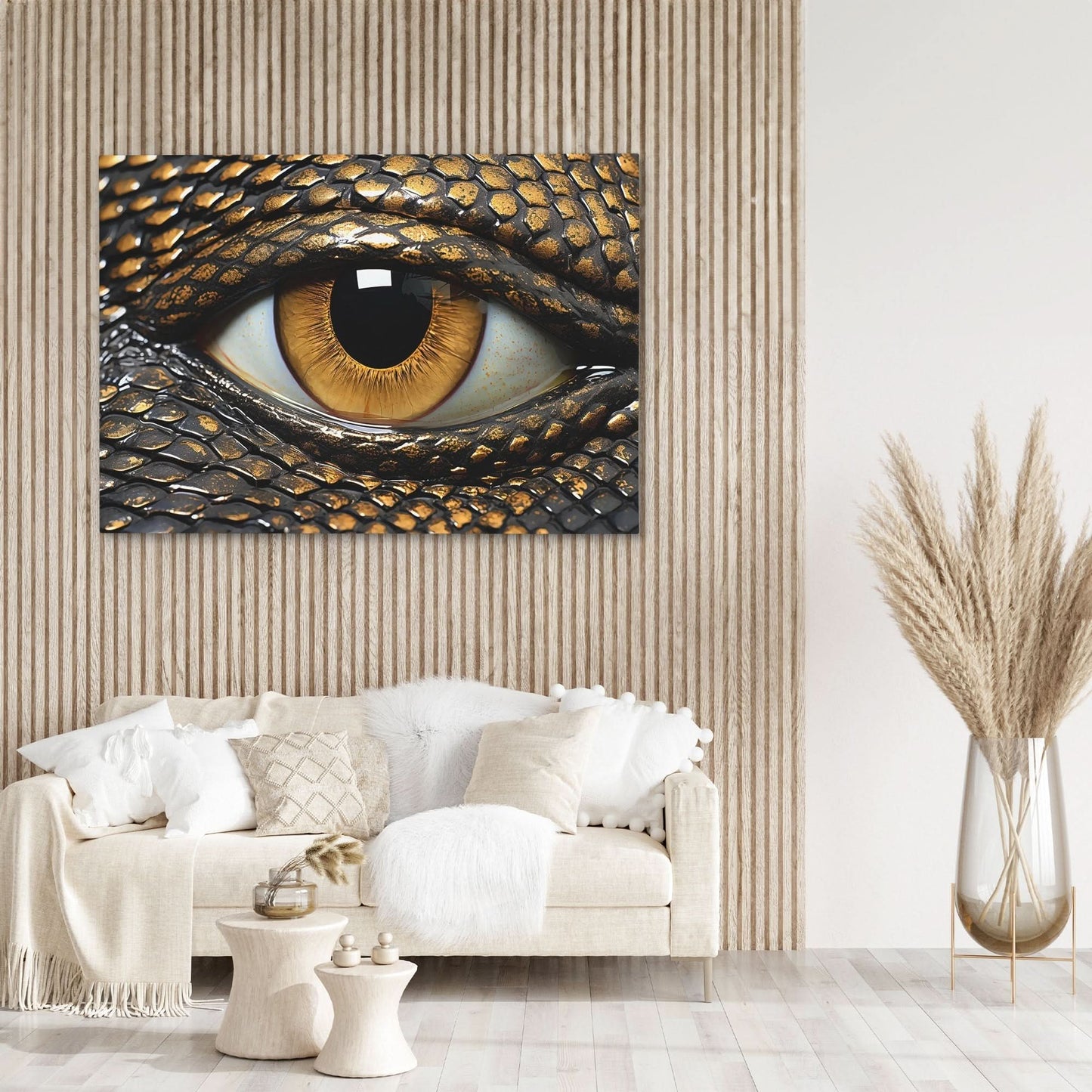 Illuminati Eye - Black Gold and White Art