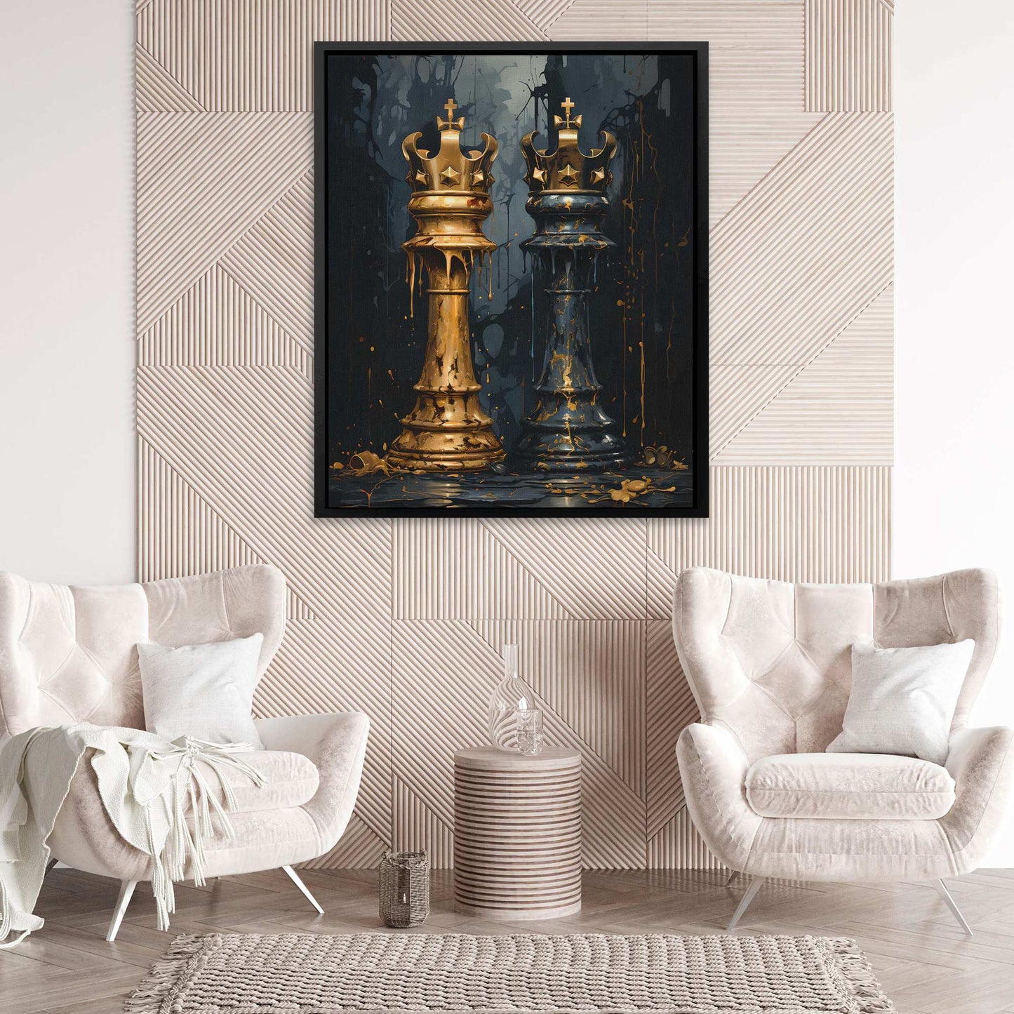 Imperial Pair - King and Queen Wall Art in Black Frame