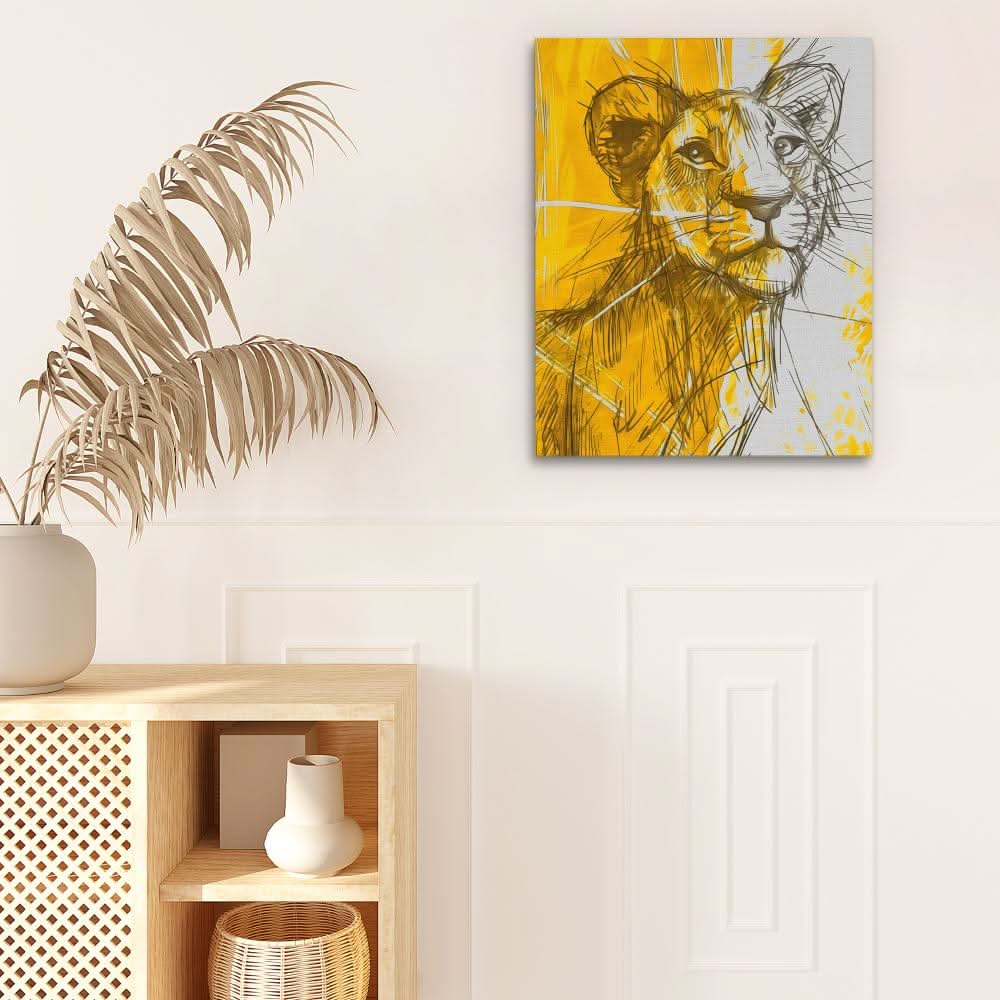 In Guardian of the Savannah - Animals Art for Home Office