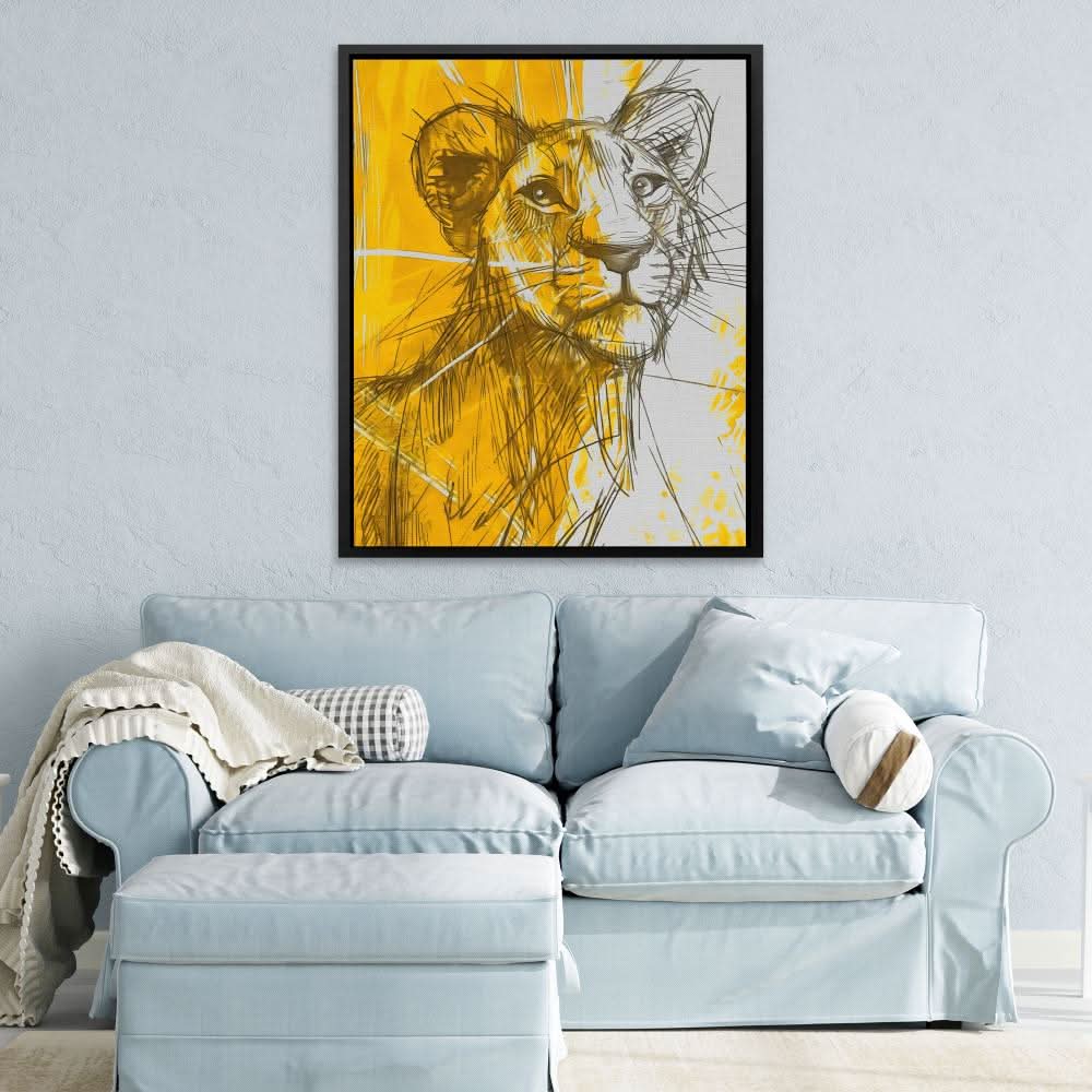 In Guardian of the Savannah - Large Abstract Canvas Print