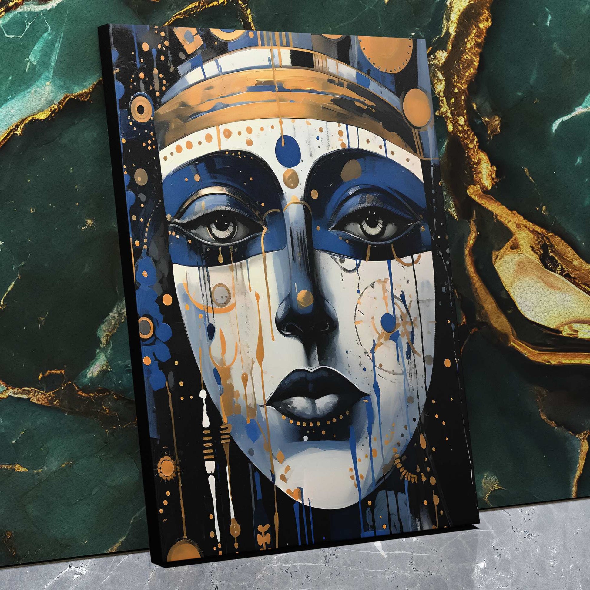 Indigo Diva - Wall Art in Black Frame
