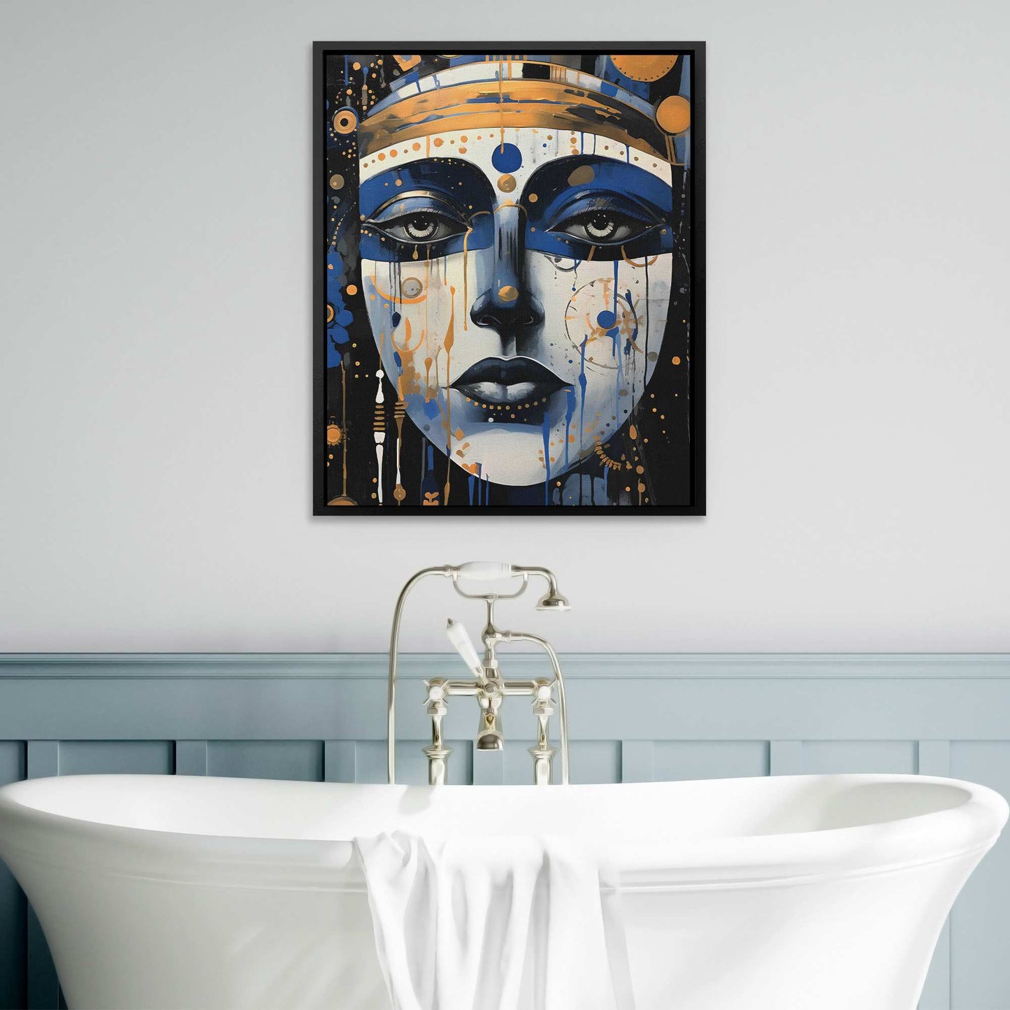 Indigo Diva - Blue Portrait Canvas Print