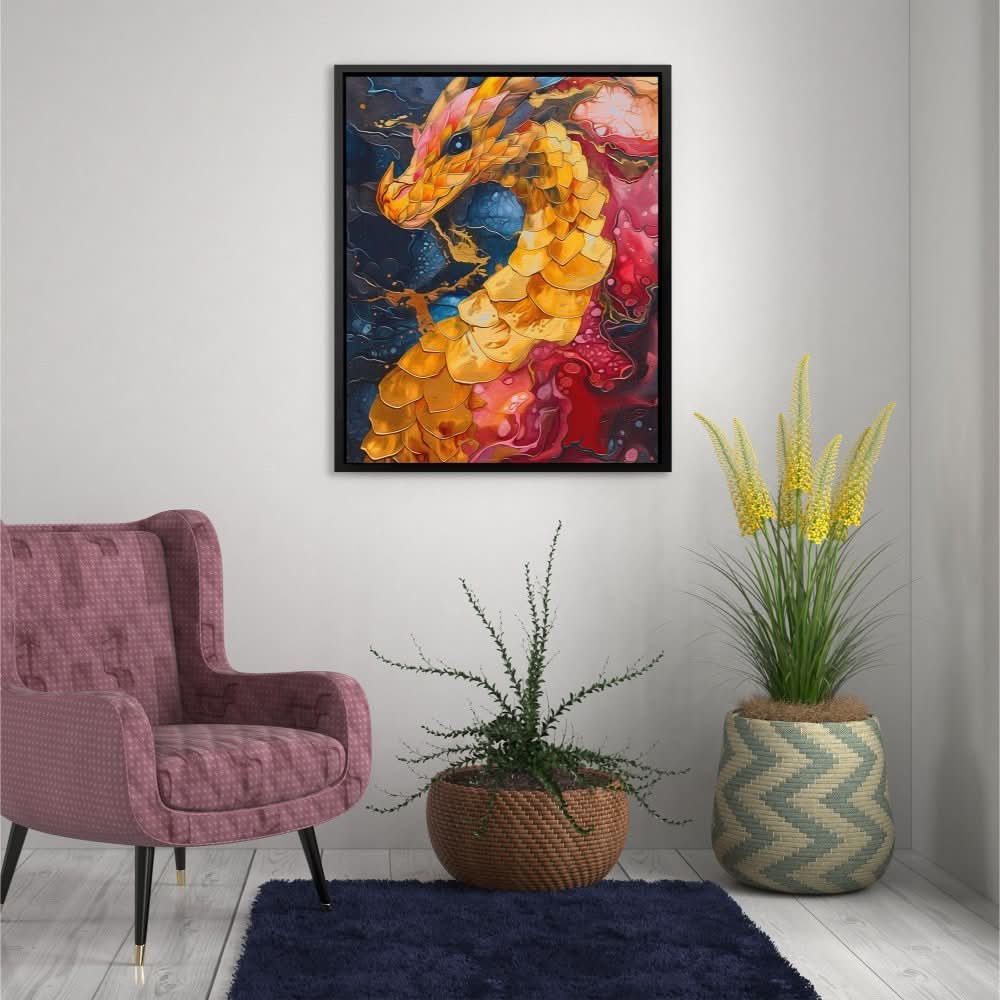 Inferno Dragon - Colorful Wall Art for Lounge
