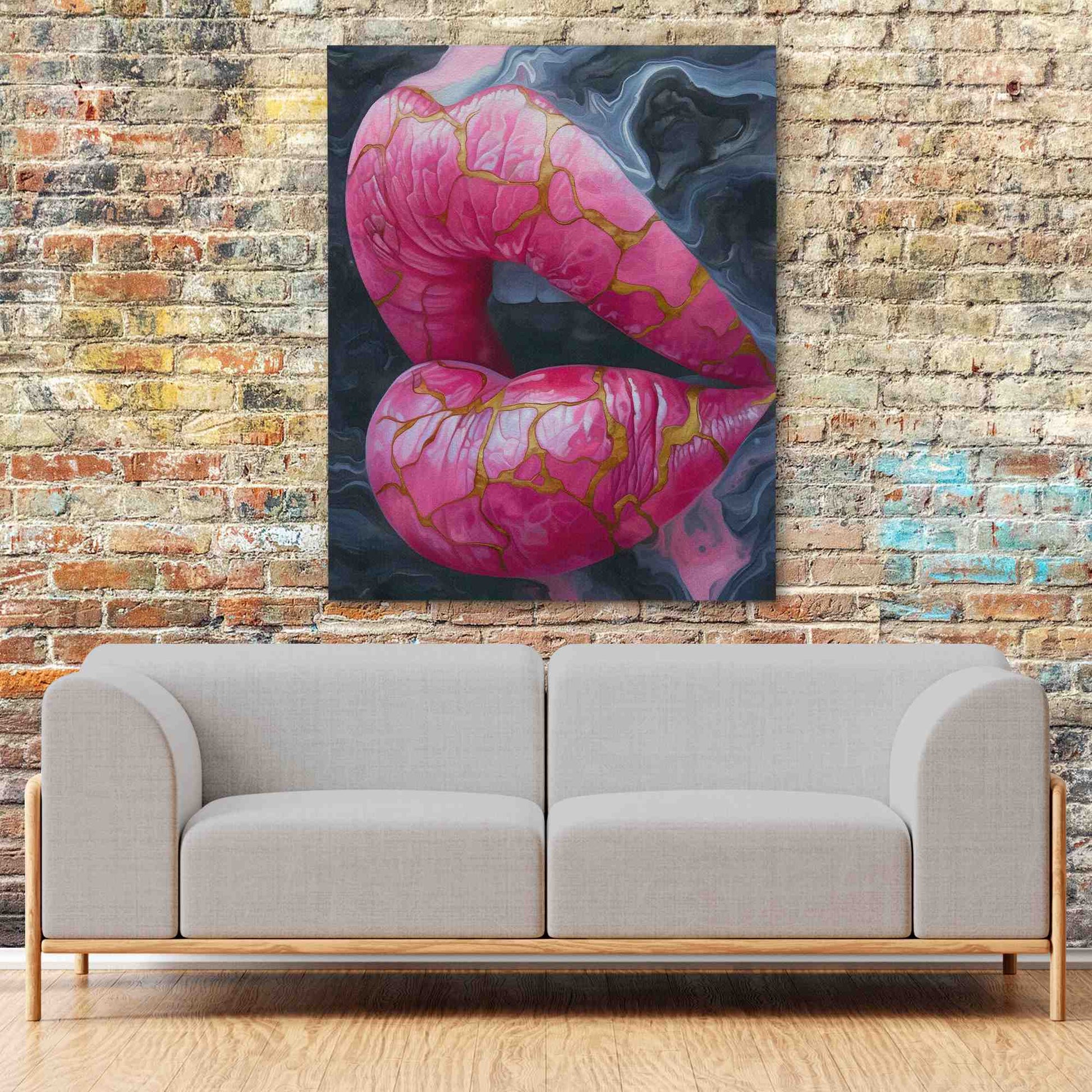 Injected Lips - Large Pop Art Canvas Print