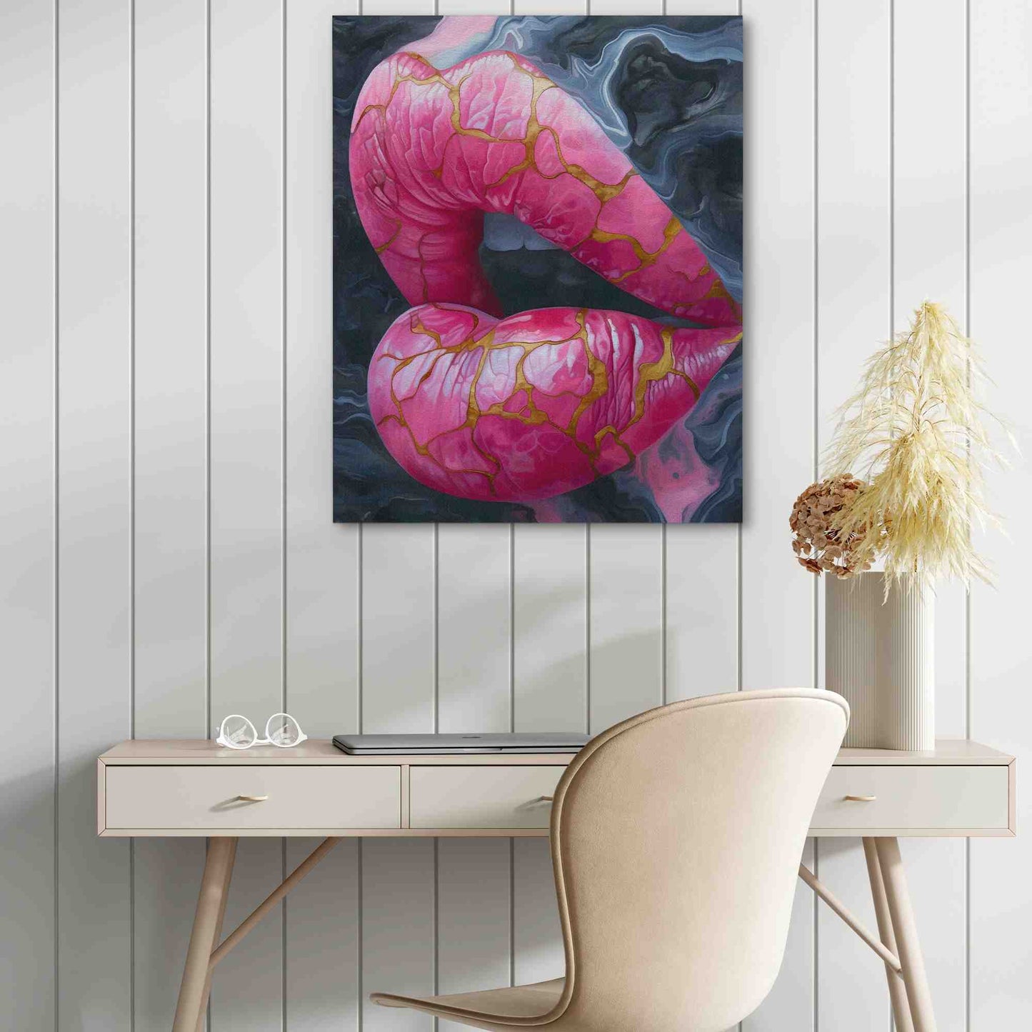 Injected Lips - Pop Art Wall Art in Black Frame