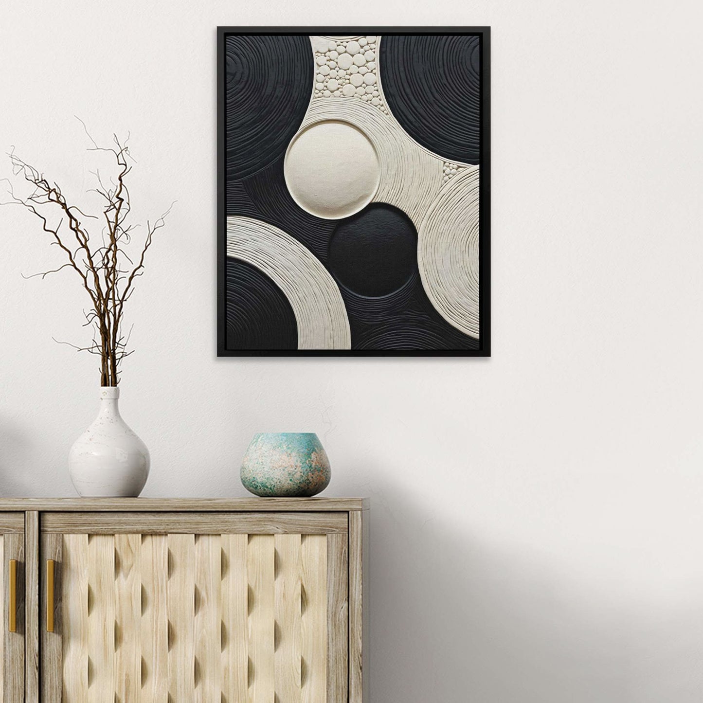 Ink Illusion - Minimalist Wall Art in Black Frame