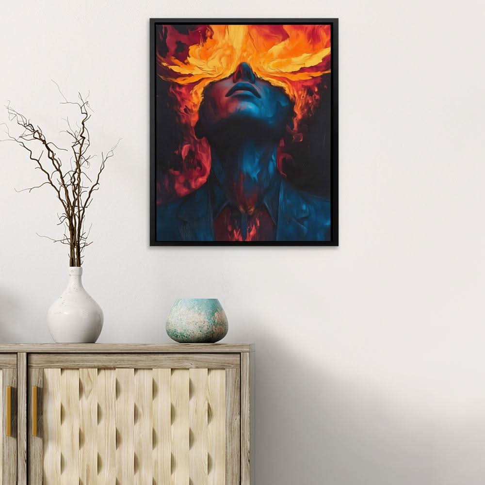 Inner Firestorm - Abstract Orange Canvas Wall Art