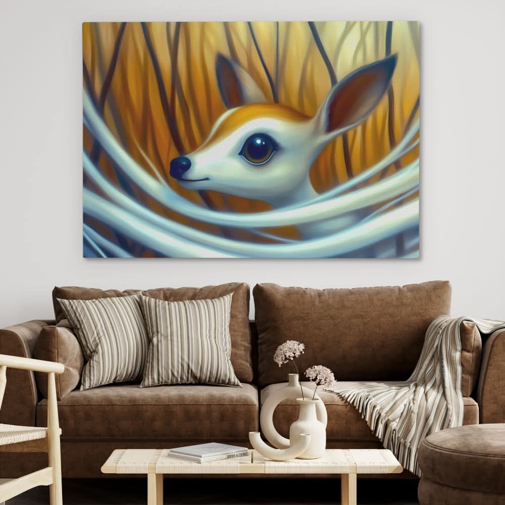 Innocent Doe Eyes - Maximalist Wall Art in Black Frame