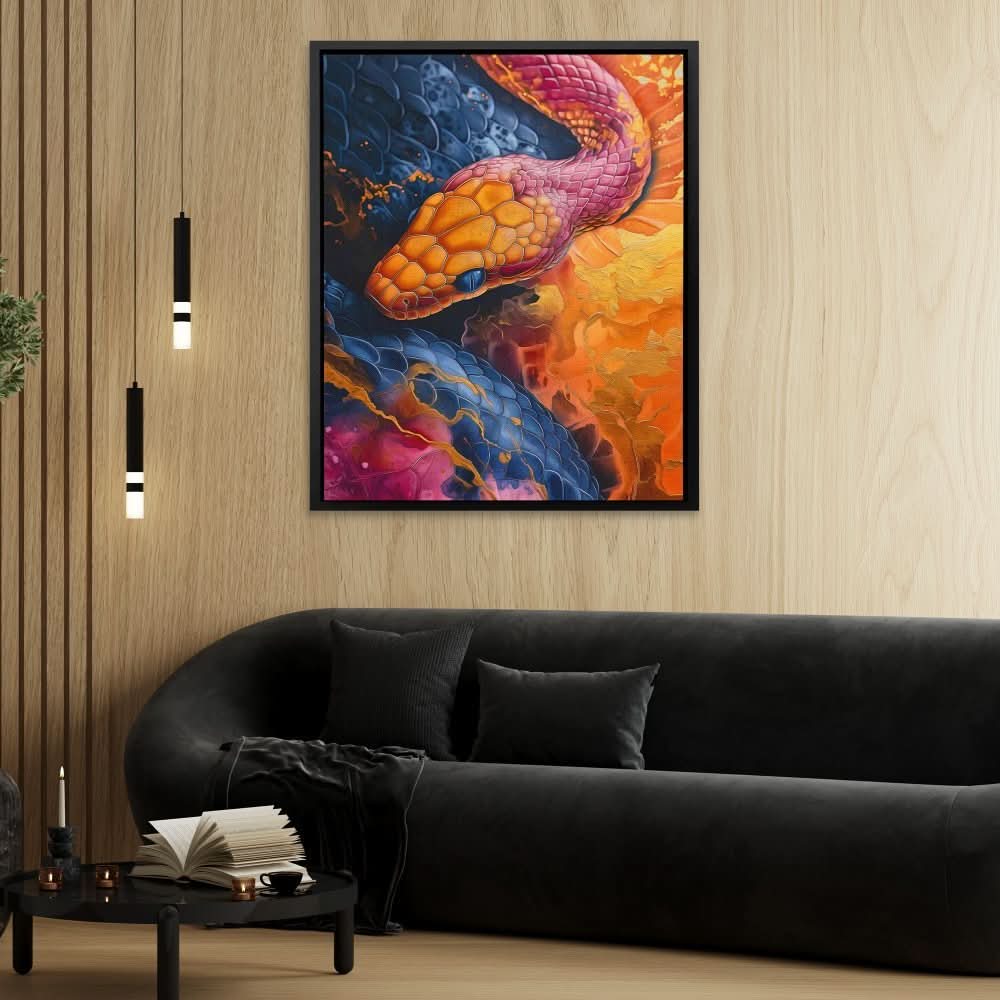 Iridescent Serpent - Colorful Dark Academia Canvas Print