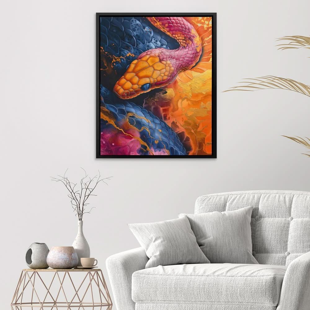 Iridescent Serpent - Colorful Wall Art for Living Room