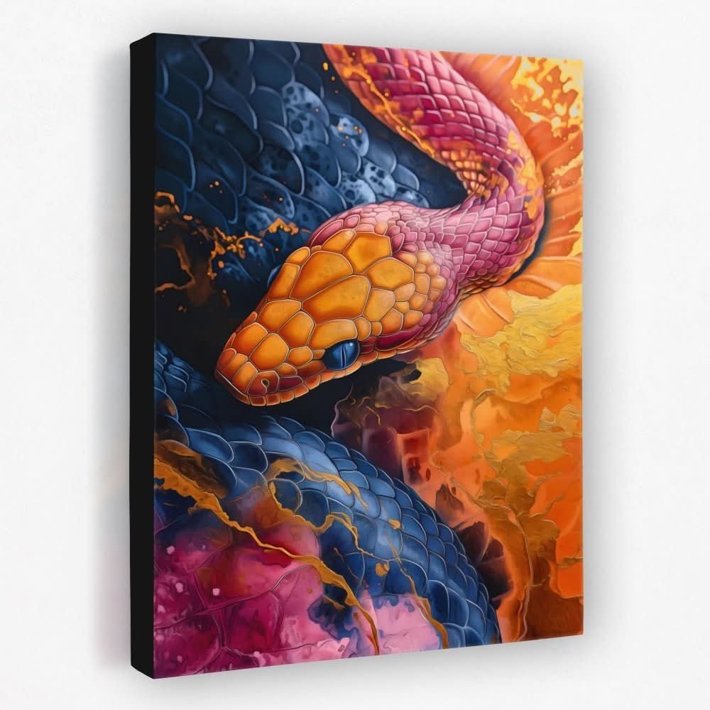 Iridescent Serpent - Animals Canvas Wall Art