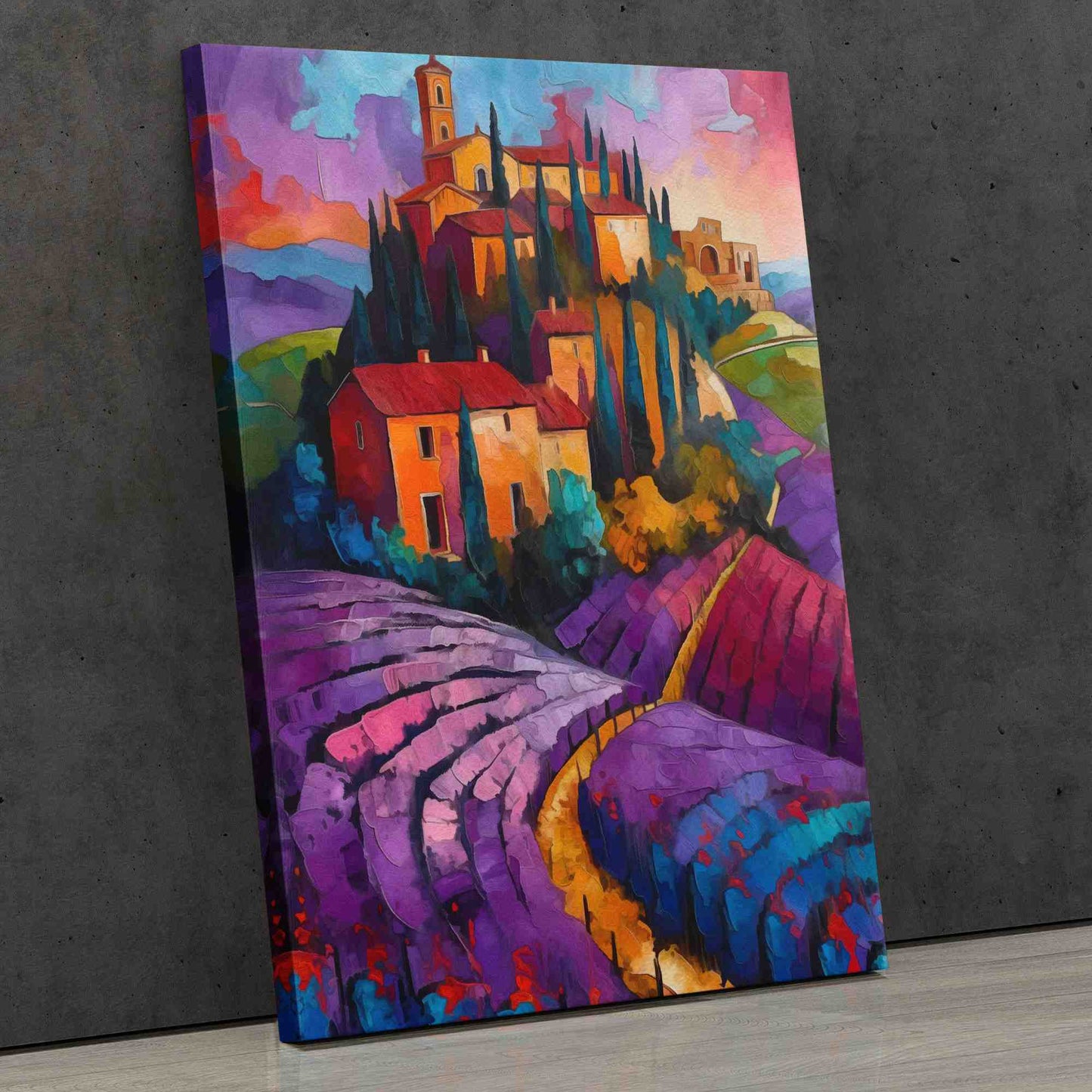Italian Vineyard - Purple Canvas Wall Art