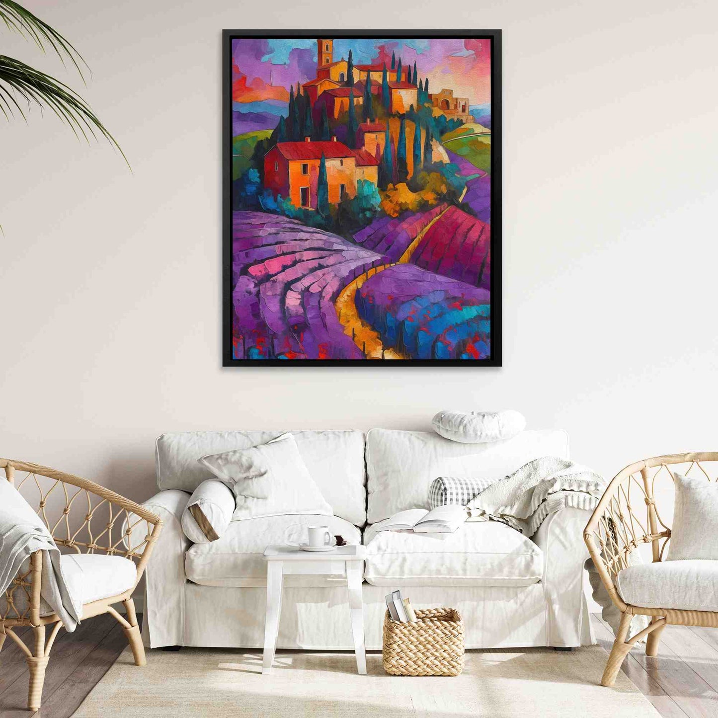 Italian Vineyard - Wall Art in Black Frame