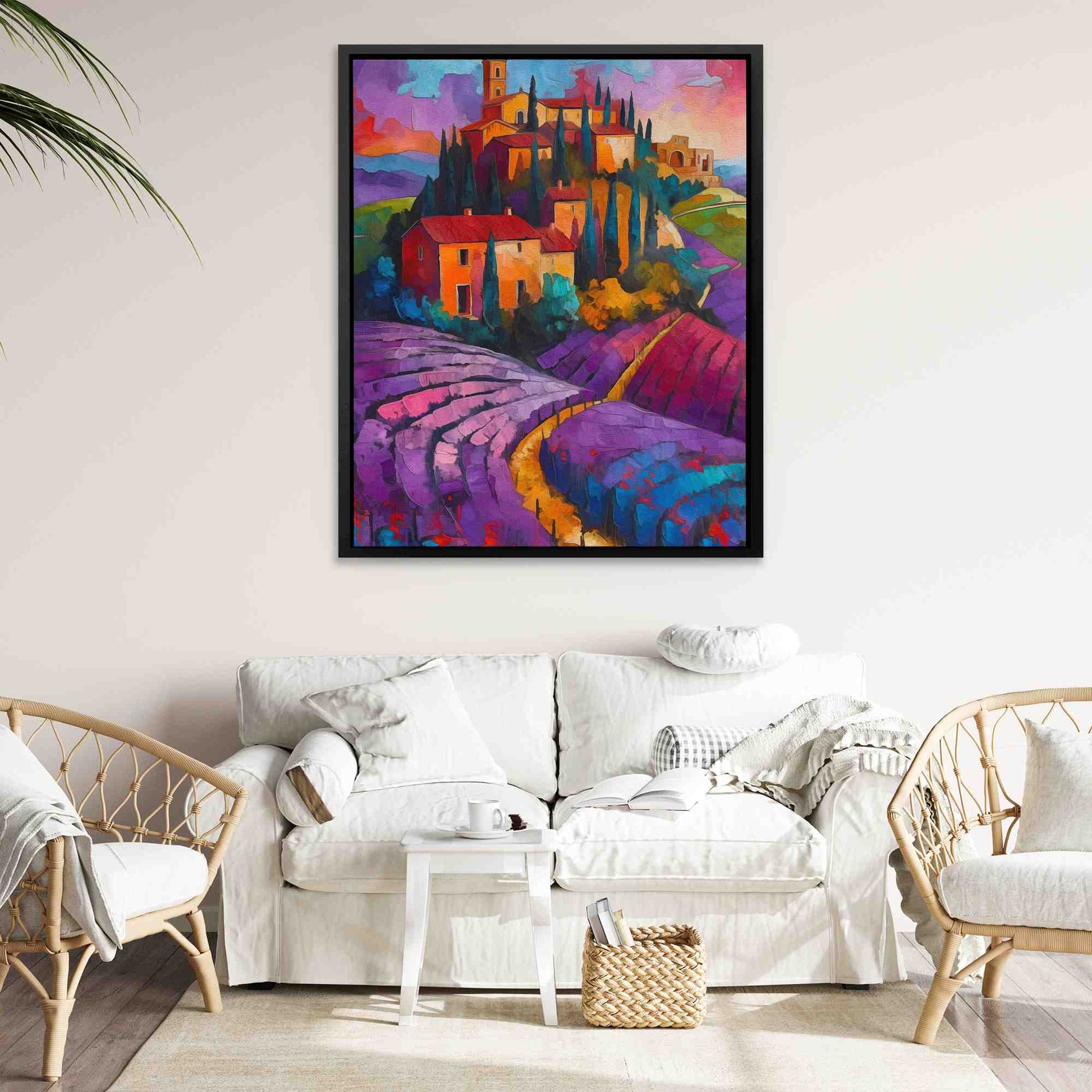 Italian Vineyard - Wall Art in Black Frame