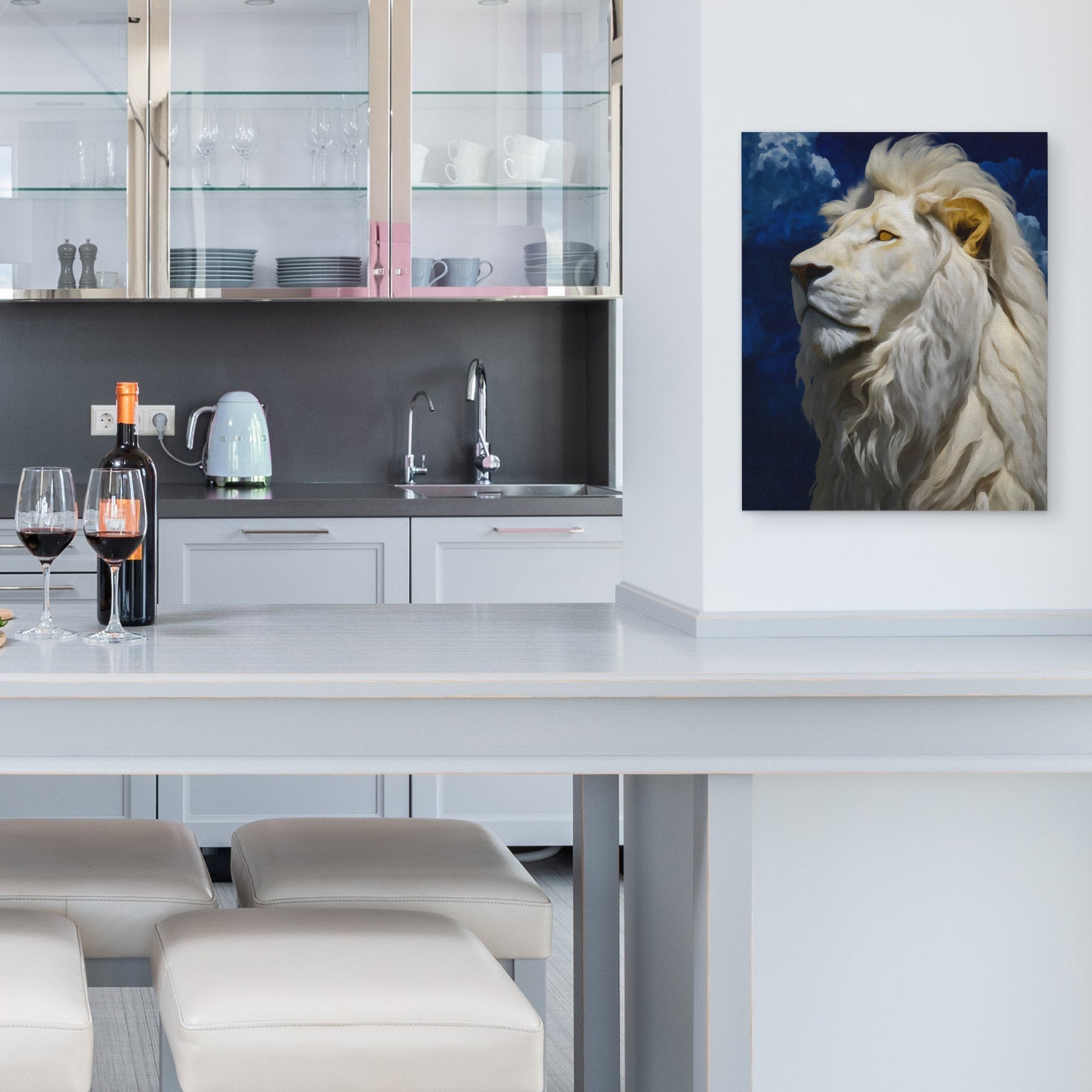 Ivory Lion Nightfall - Luxury Wall Art