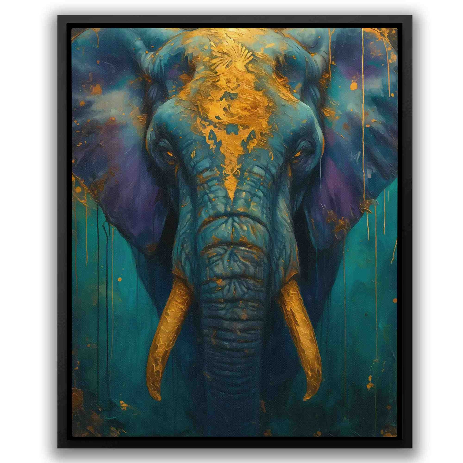 Ivory Sentinel - Gold Animals Canvas Print