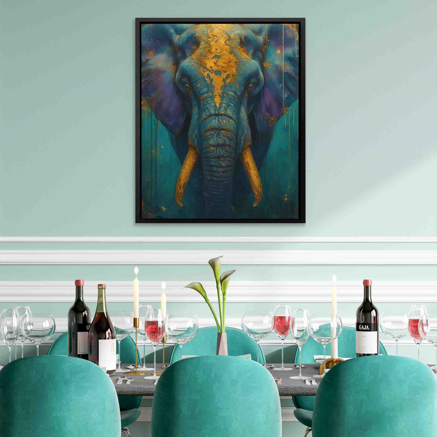 Ivory Sentinel - Wall Art in Black Frame