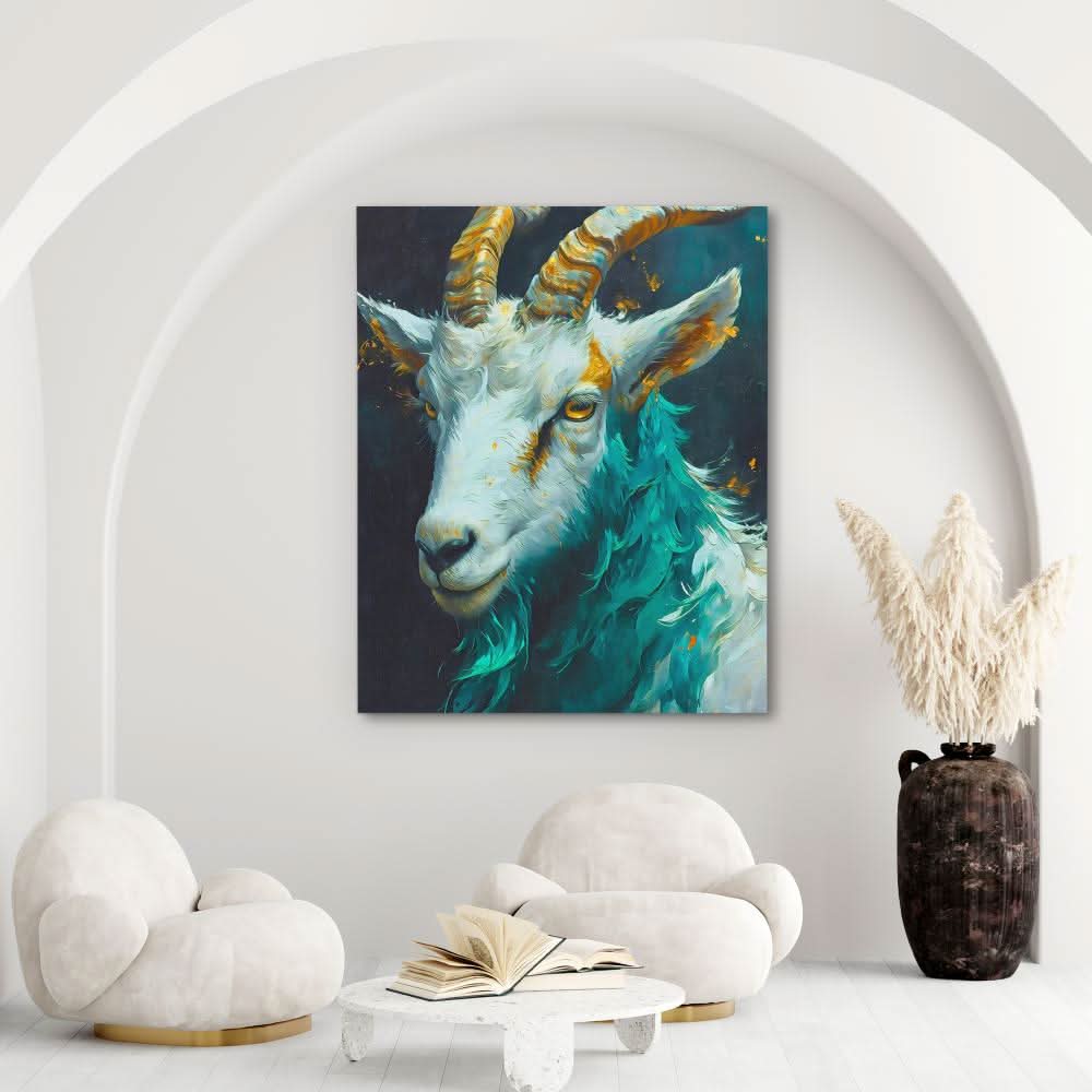 Jade Billy Goat - Gold Wall Art