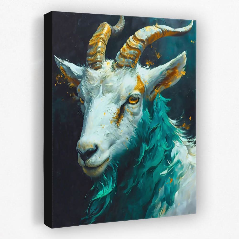 Jade Billy Goat - Animals Canvas Wall Art