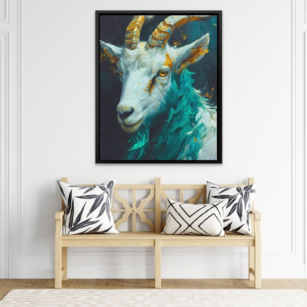 Jade Billy Goat - Large Canvas Print