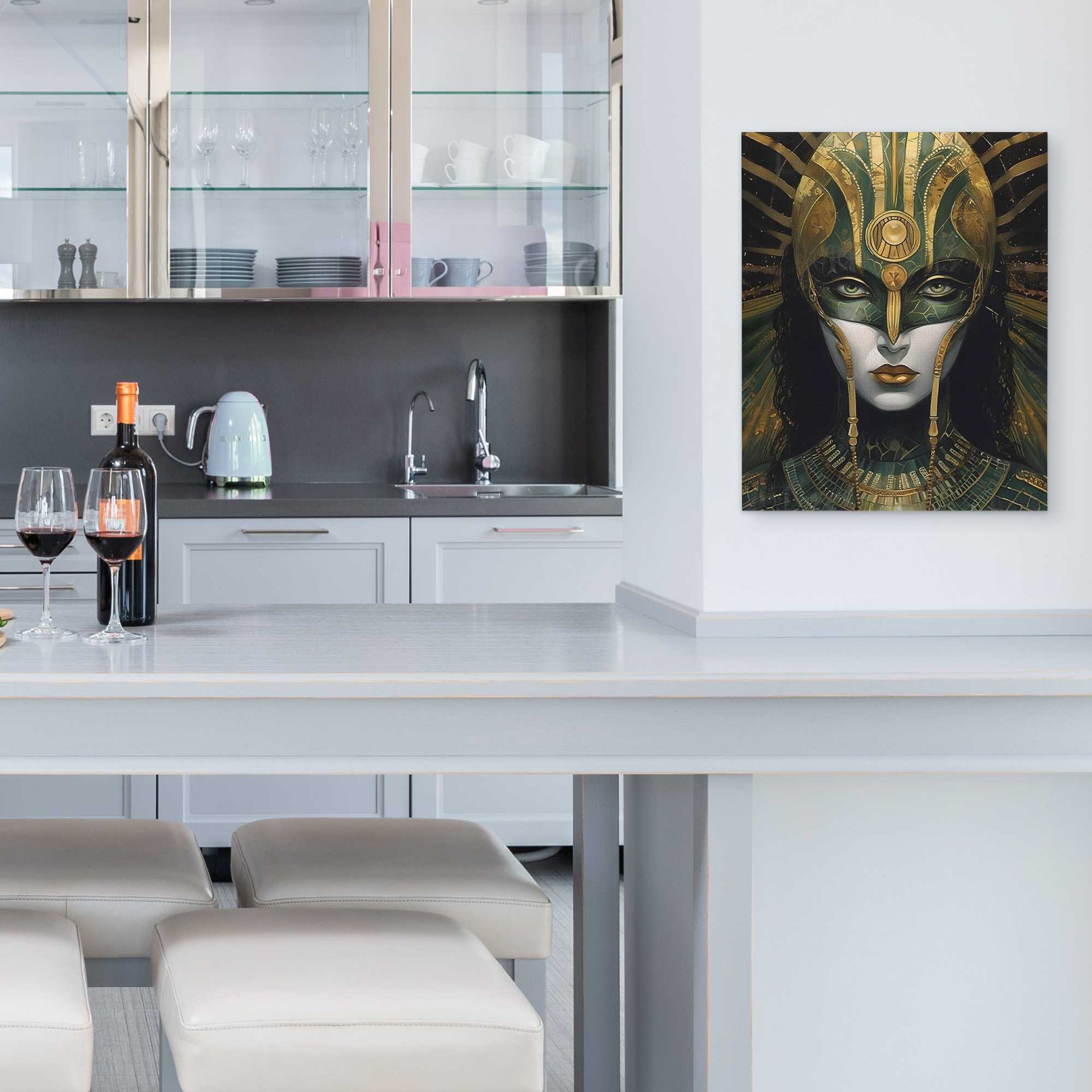 Jade Divinity - Black Canvas Wall Art