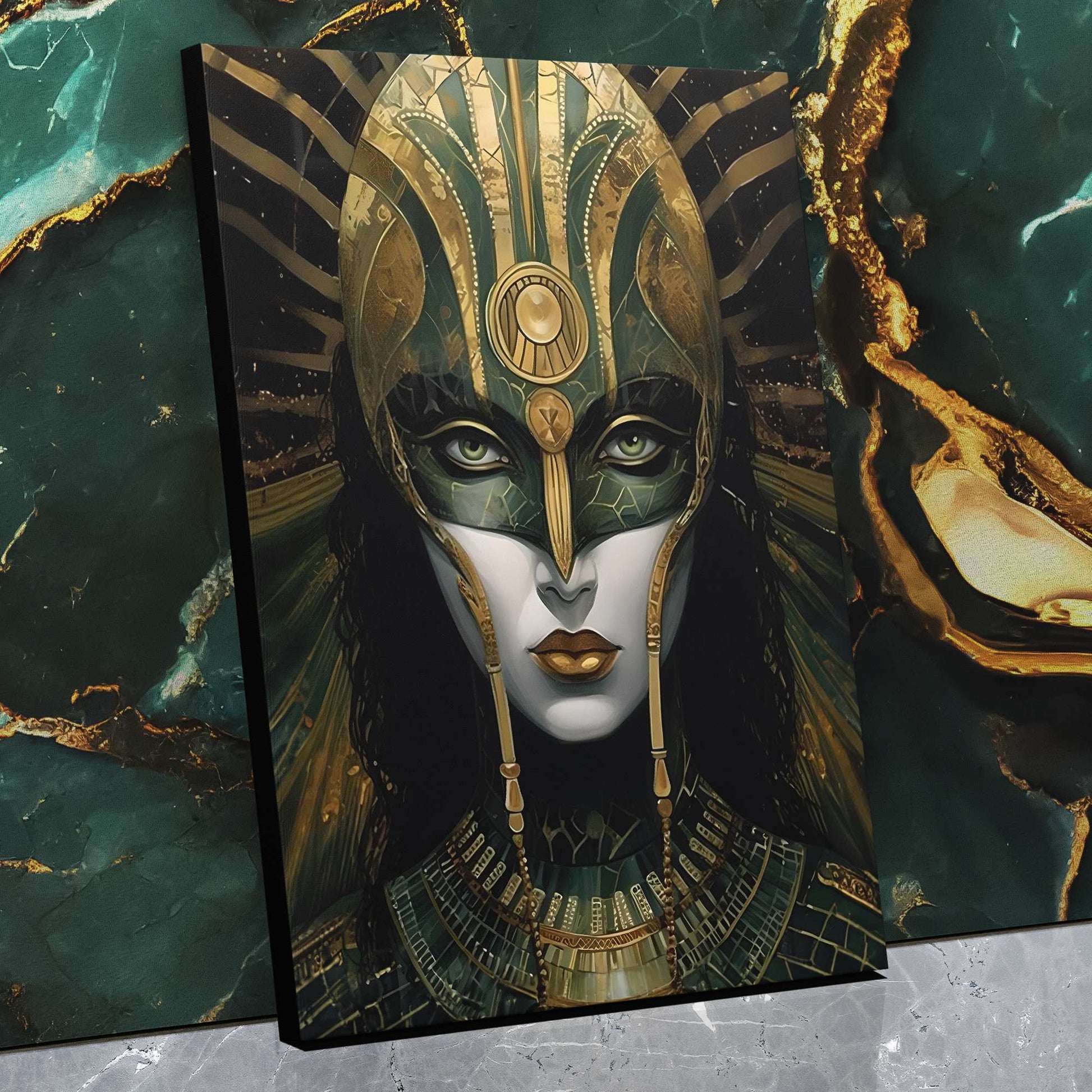 Jade Divinity - Wall Art in Black Frame