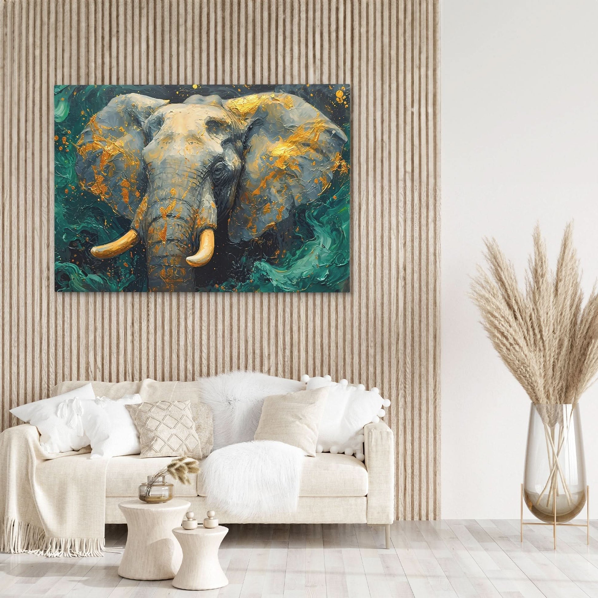Jade Elephant Tusks - Wall Art in Black Frame