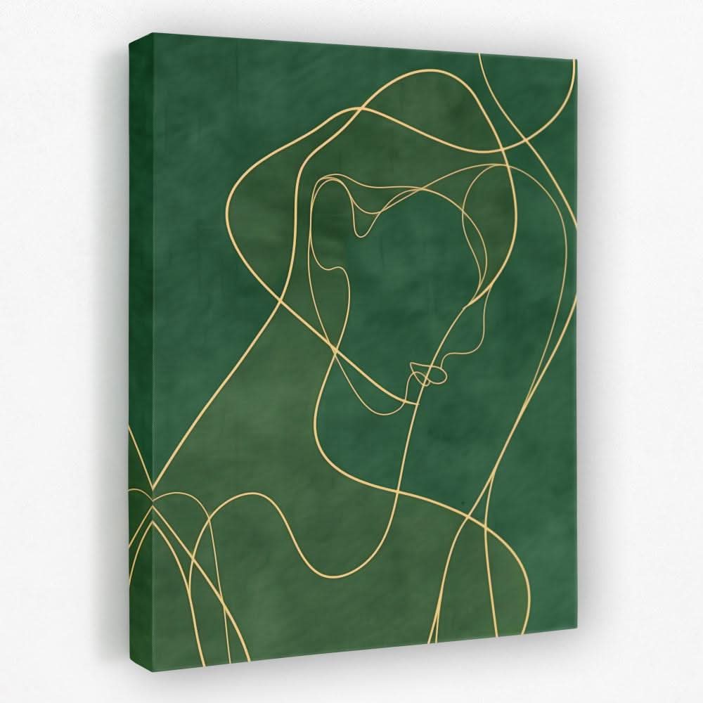 Jade Oasis - Doodle Canvas Wall Art