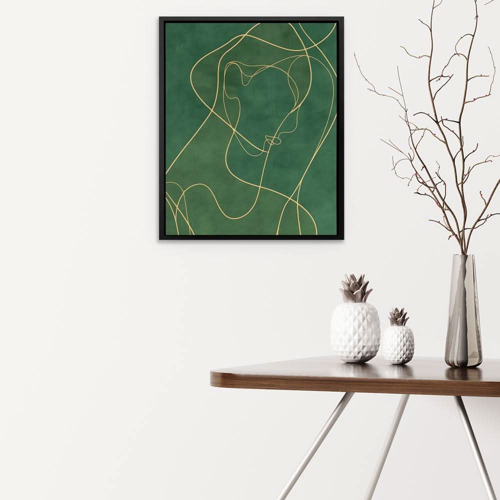 Jade Oasis - Figurative Neutral Canvas Wall Art