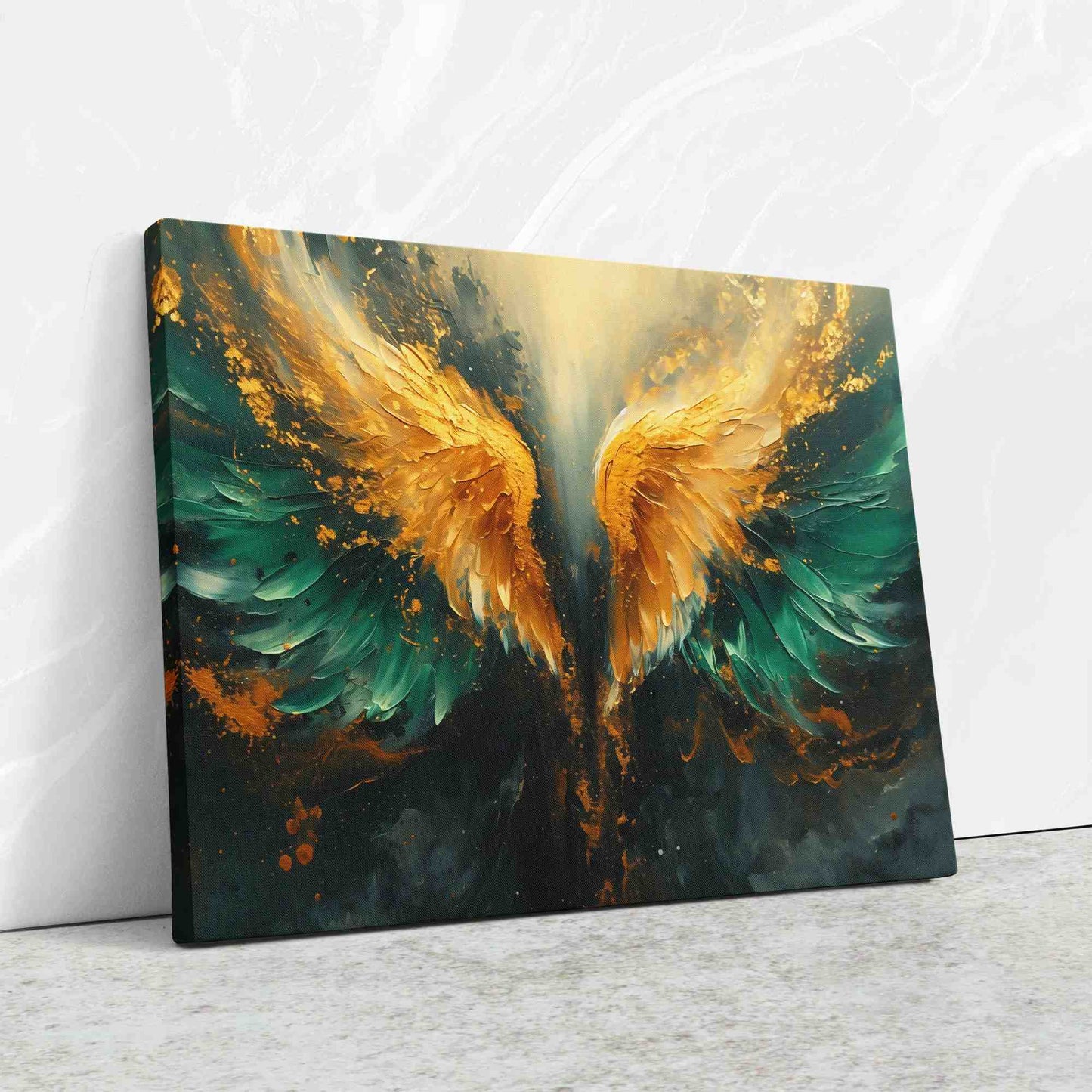 Jade Wings - Gold Wall Art for Living Room