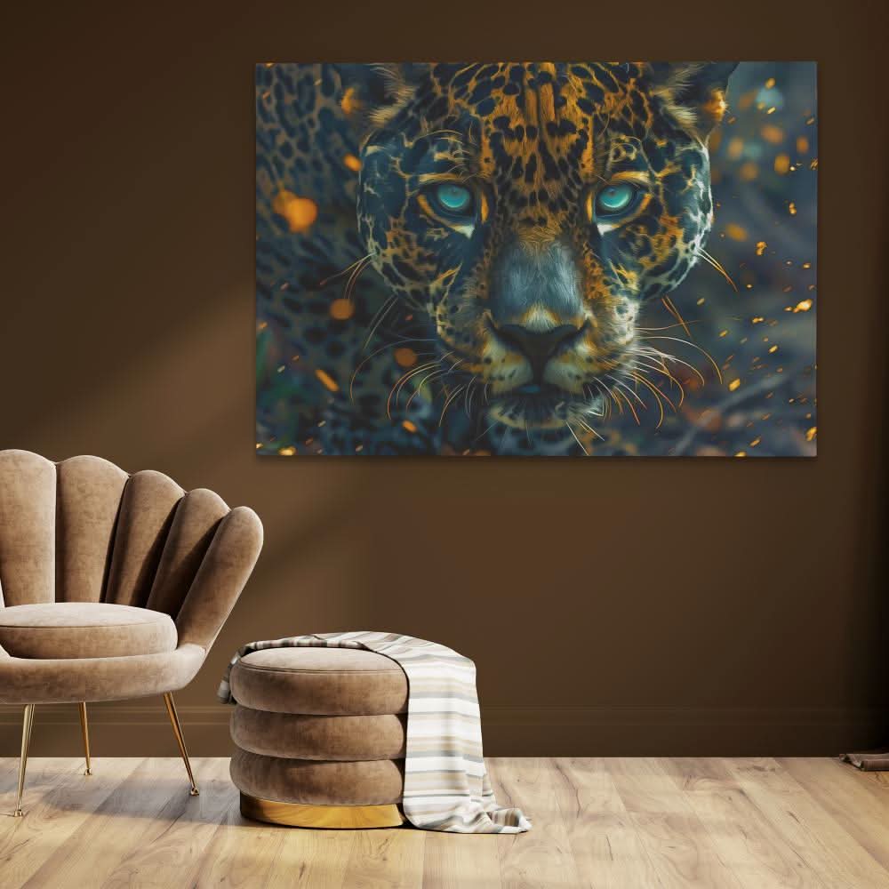 Jaguar’s Lunch - Leopard Wall Art in Black Frame