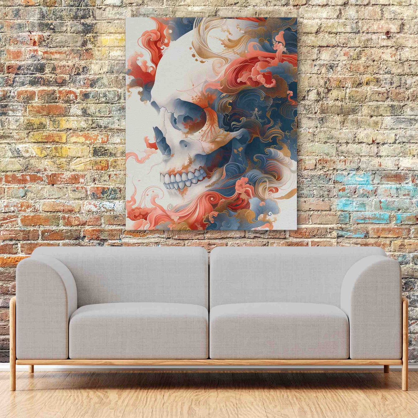Japanese Style Skull - Wall Art