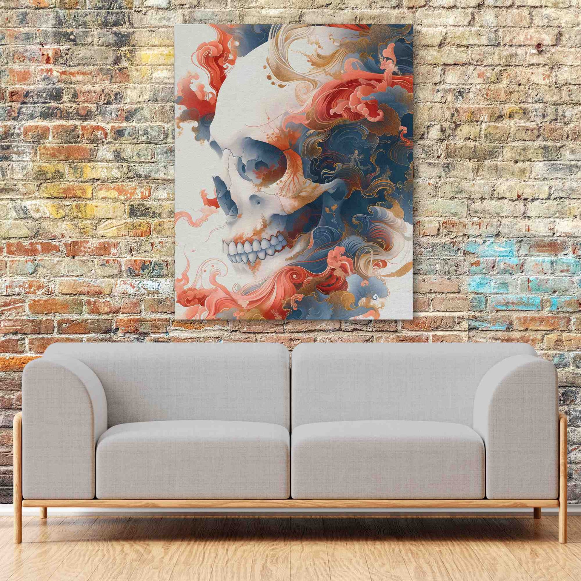 Japanese Style Skull - Wall Art