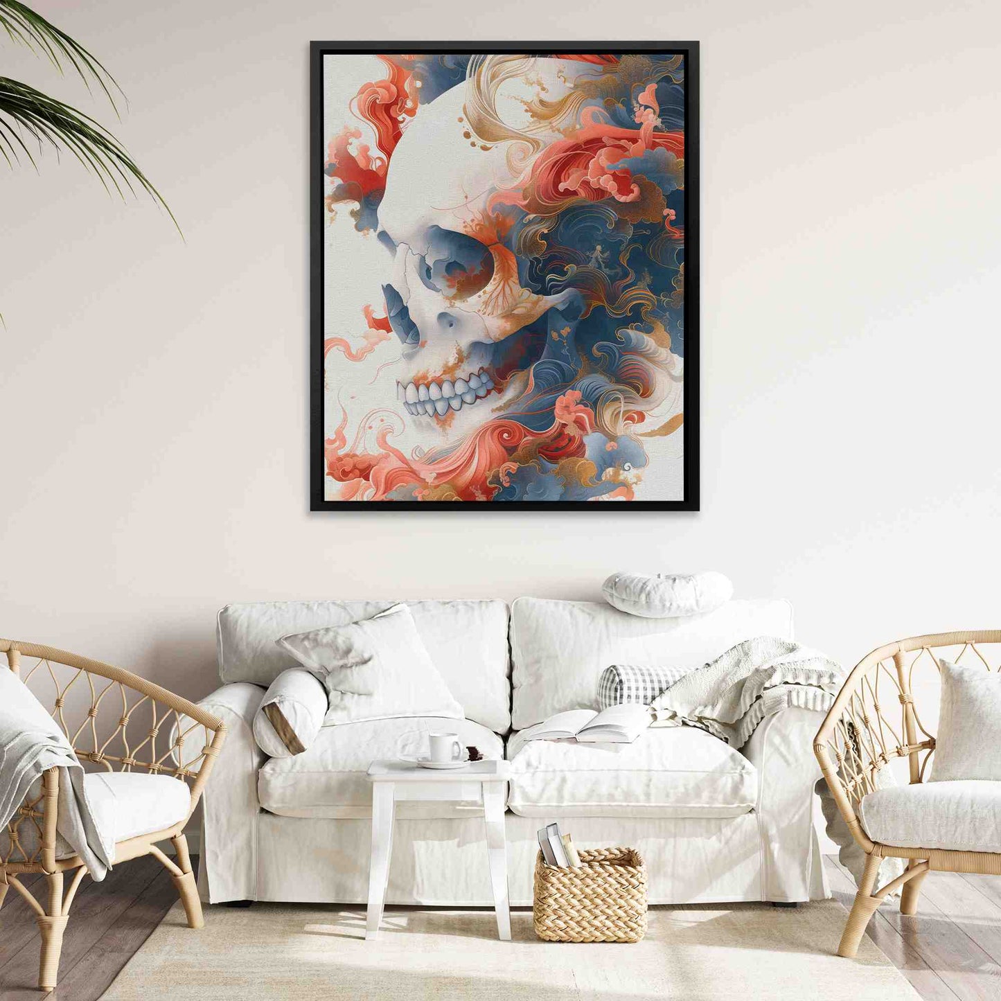Japanese Style Skull - Framed Wall Art