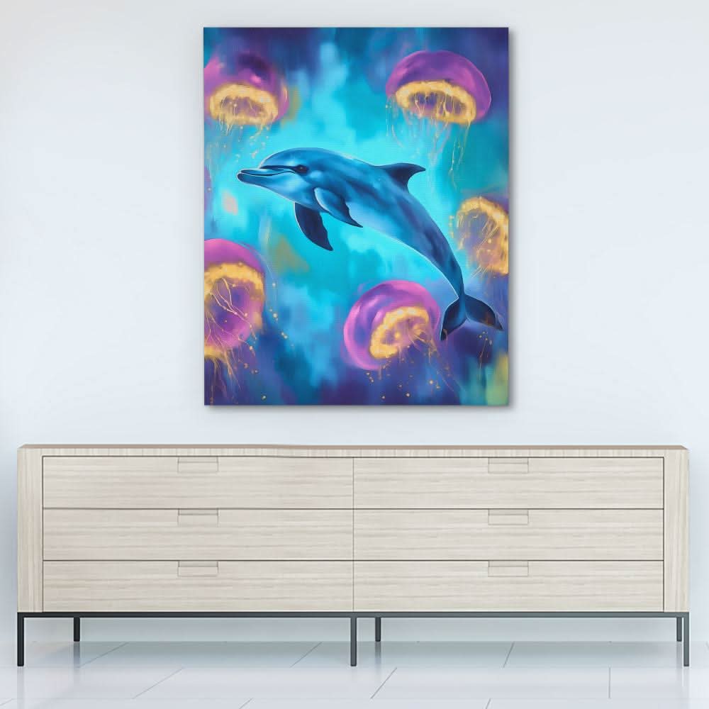 Jellyfish Ballet - Blue Wall Art for Kids Room