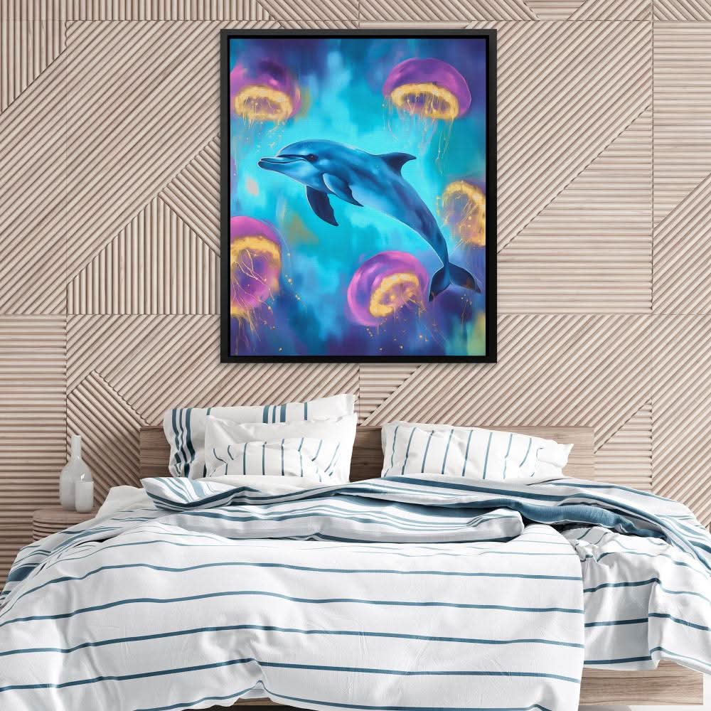 Jellyfish Ballet - Blue Coastal Canvas Print