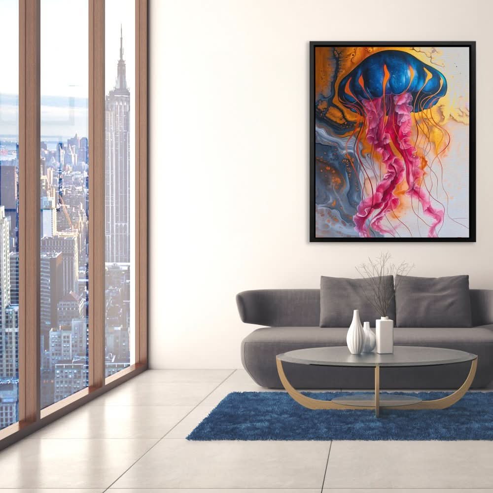 Jellyfish Enigma - Abstract Colorful Canvas Wall Art
