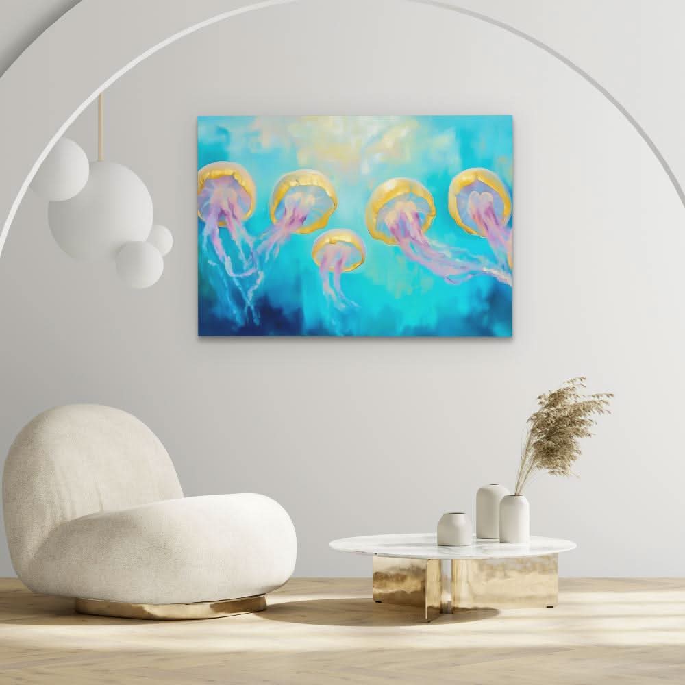Jellyfish Pod - Wall Art in Black Frame