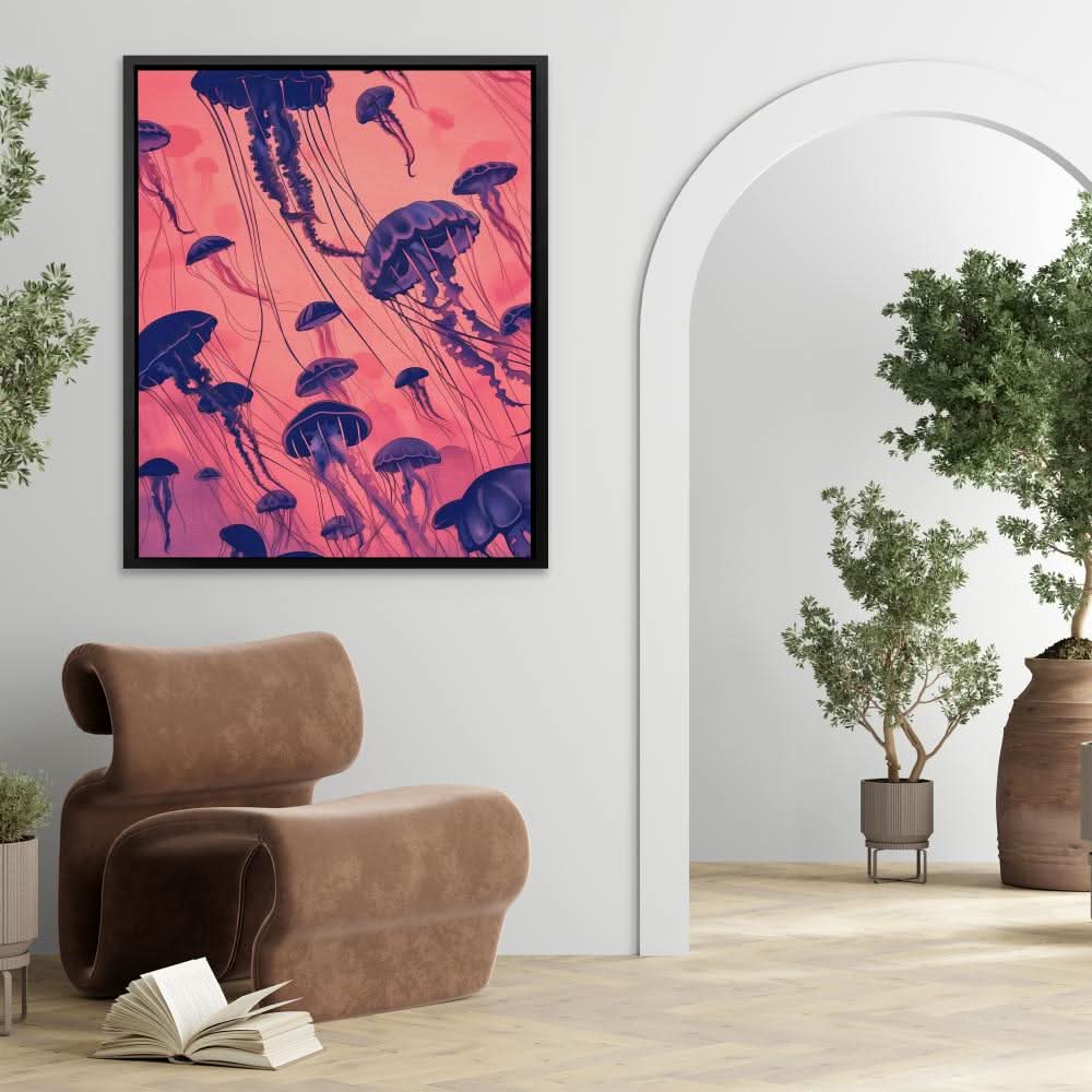 Jellyfish School - Large Abstract Canvas Print