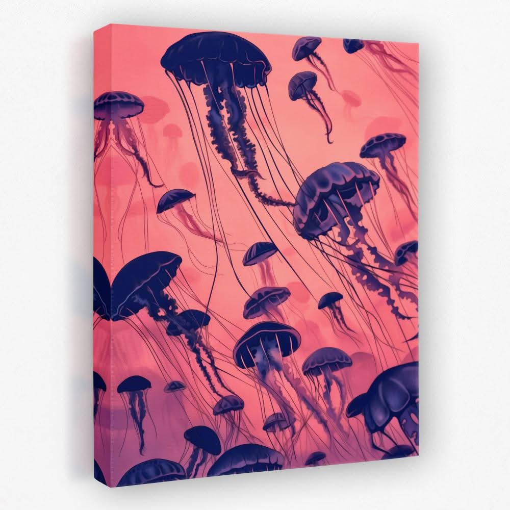 Jellyfish School - Beach House Canvas Wall Art