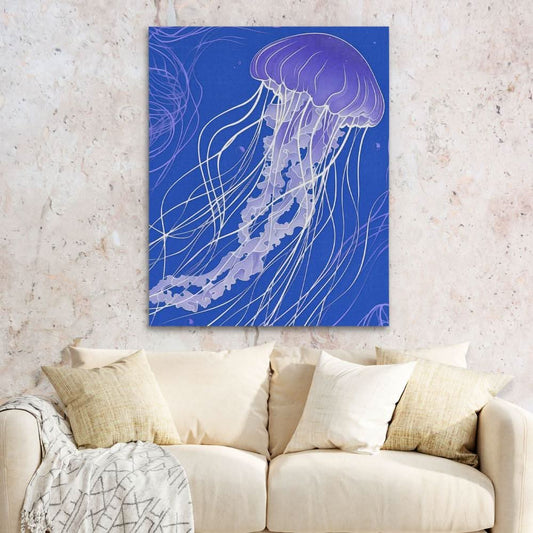 Jellyfish Tentacles - Minimalist Wall Art in Black Frame